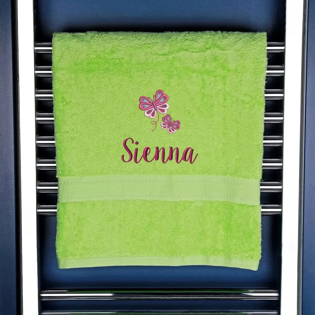 Girl's Personalised Butterfly Bath Towel