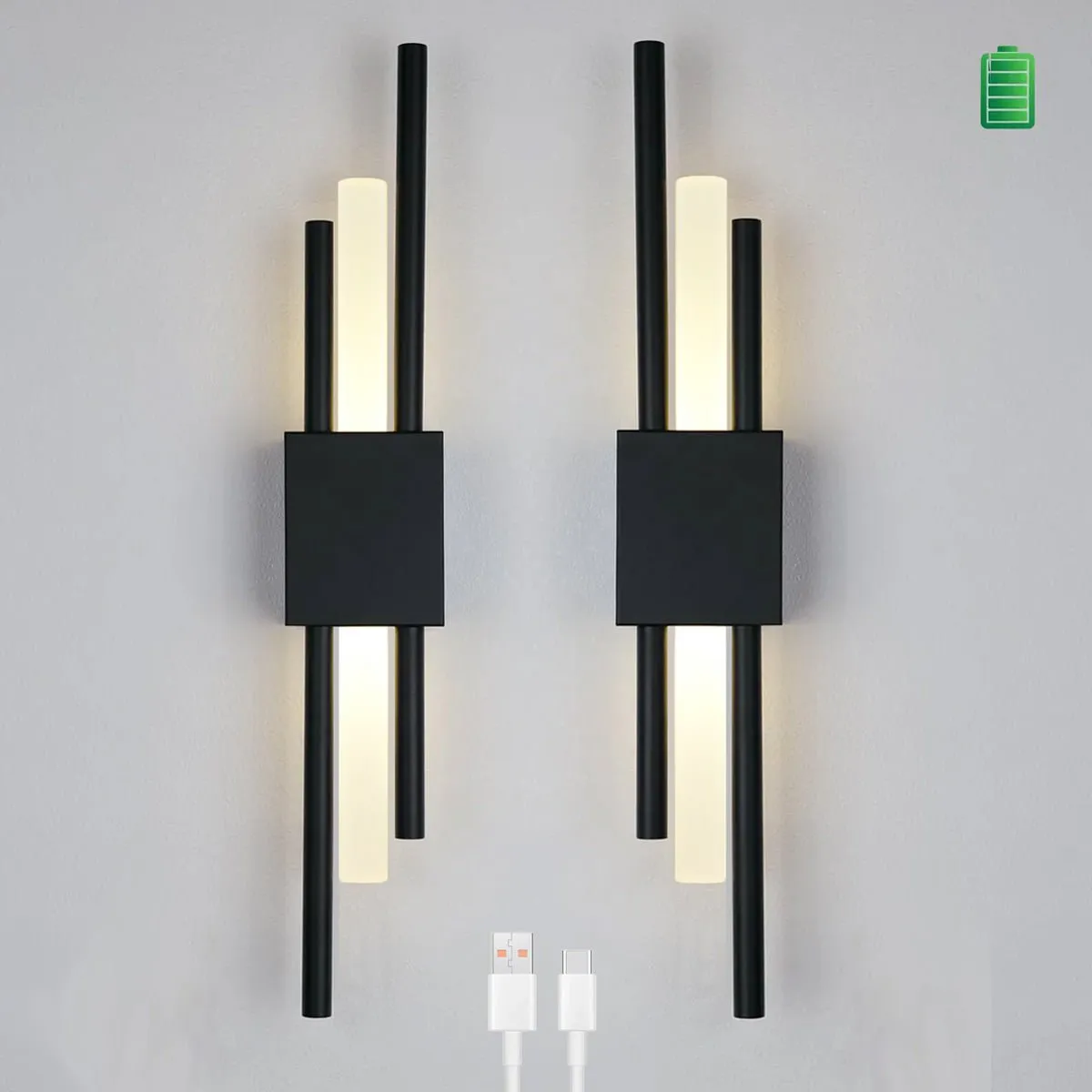 Glitch Wall Light • Black • Battery • 2 Pack