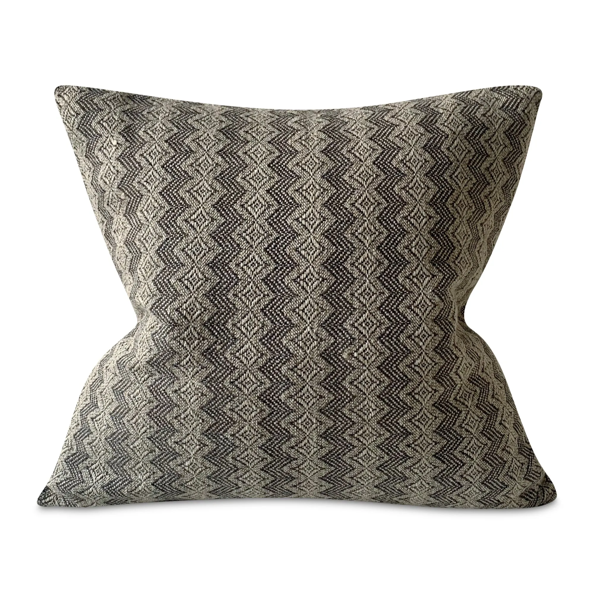 Gray Bohemian Ikat Throw Pillow Cover 22x22