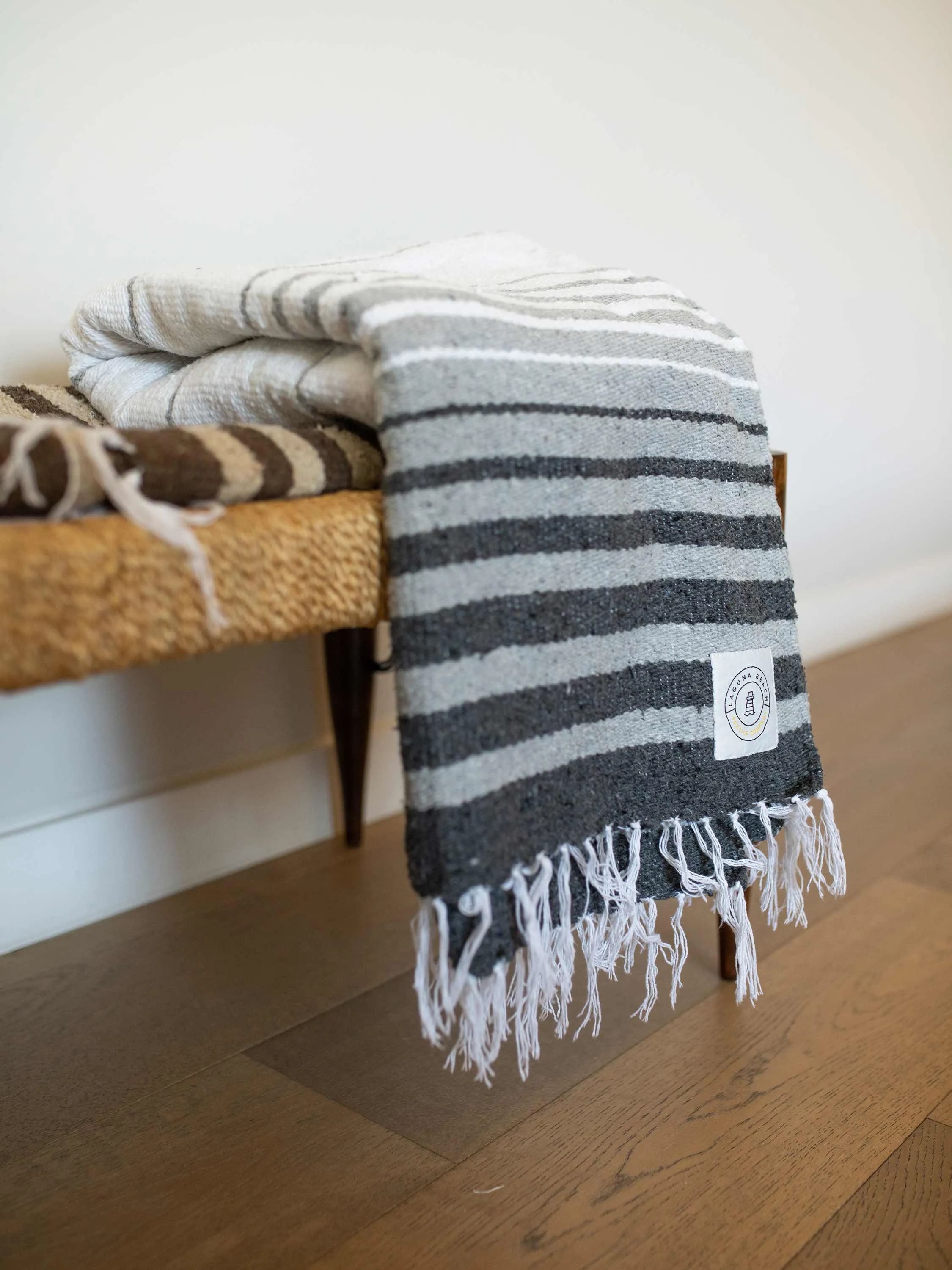 Gray Tulum Mexican Blanket