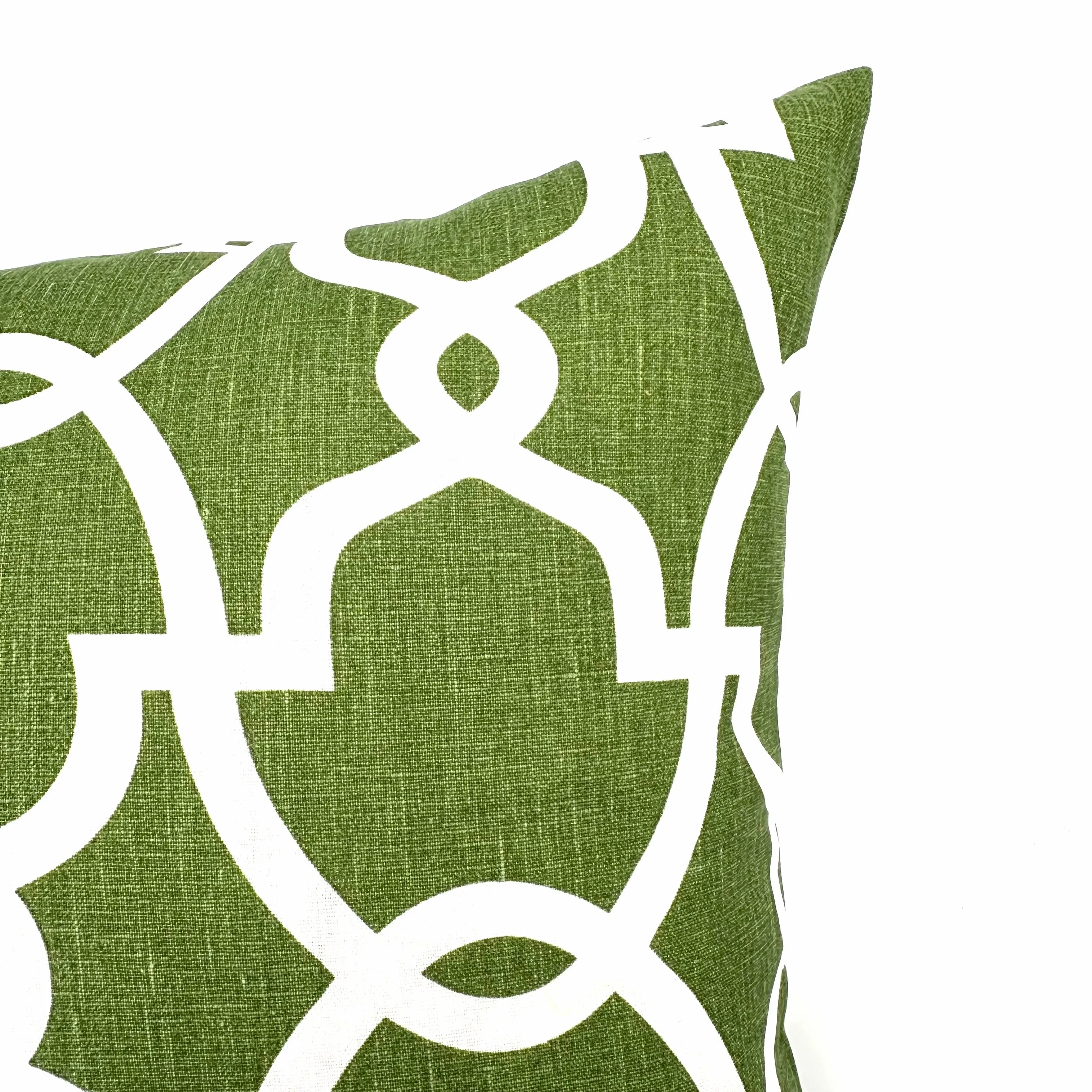 Green Mod Moroccan Cotton Throw Pillow Cover 22x22