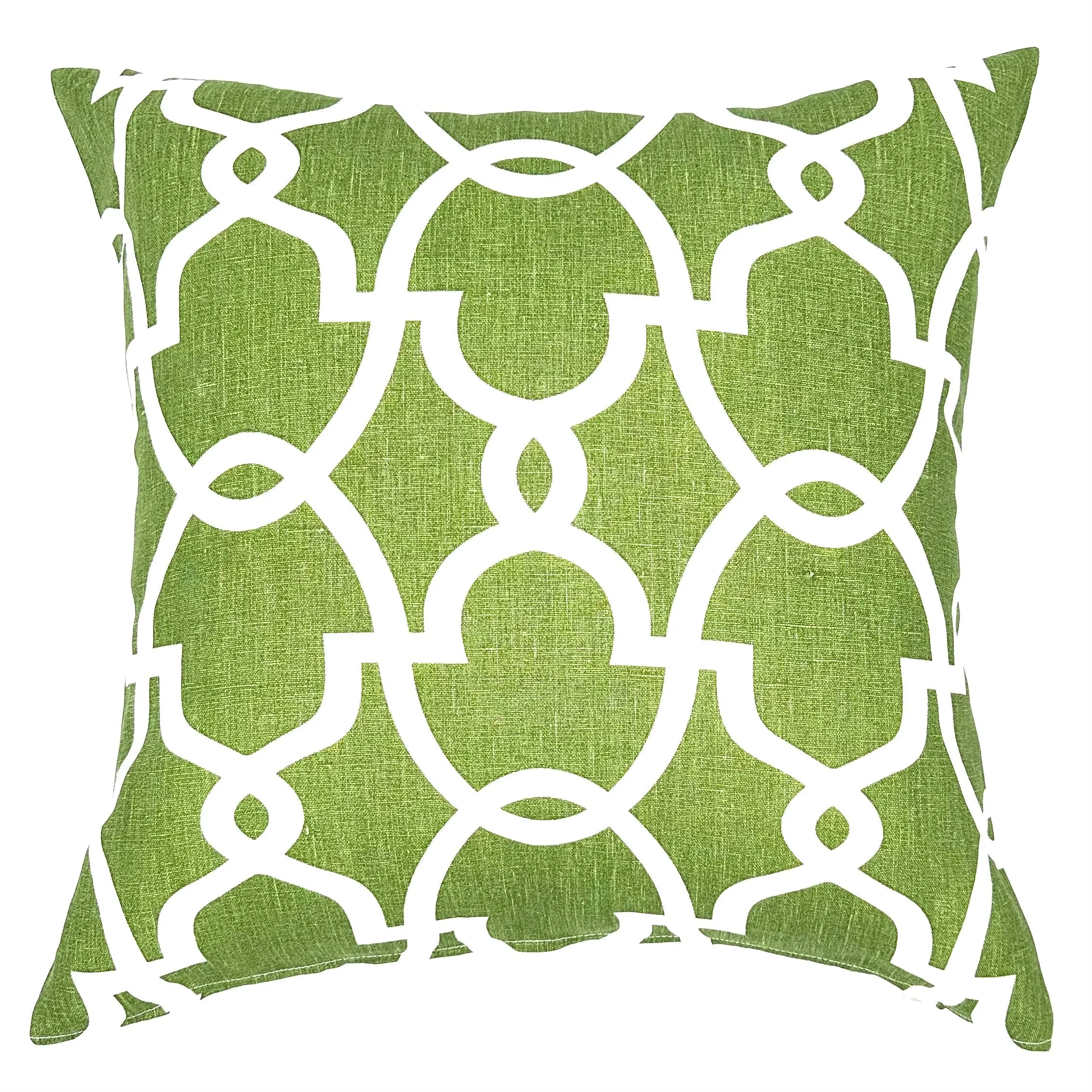 Green Mod Moroccan Cotton Throw Pillow Cover 22x22