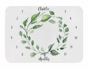 Greenery Wreath Milestone Blanket