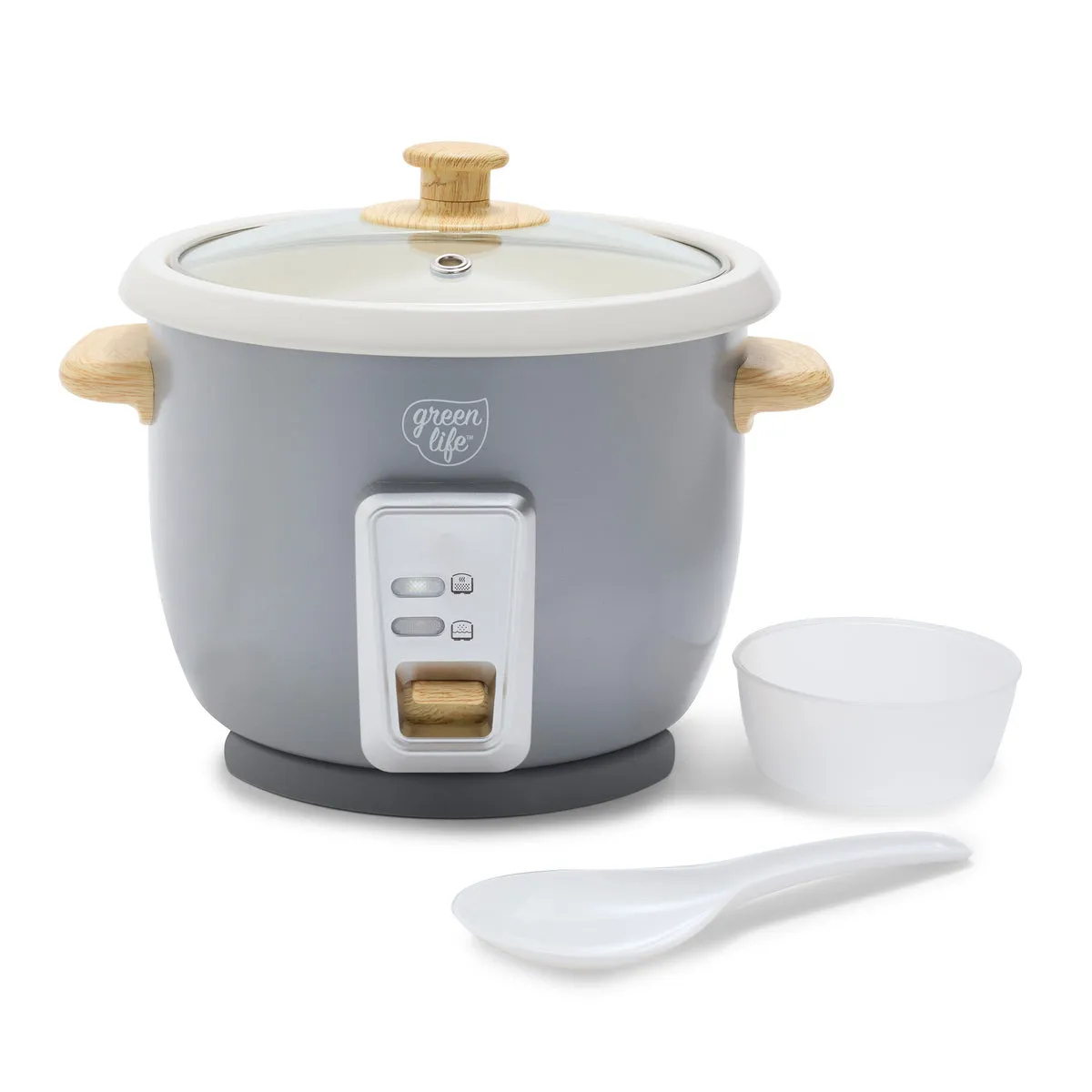 GreenLife 1.5-Quart Rice Cooker | Quartz Gray