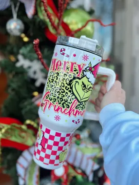 Grinch Tumbler w/ Handle