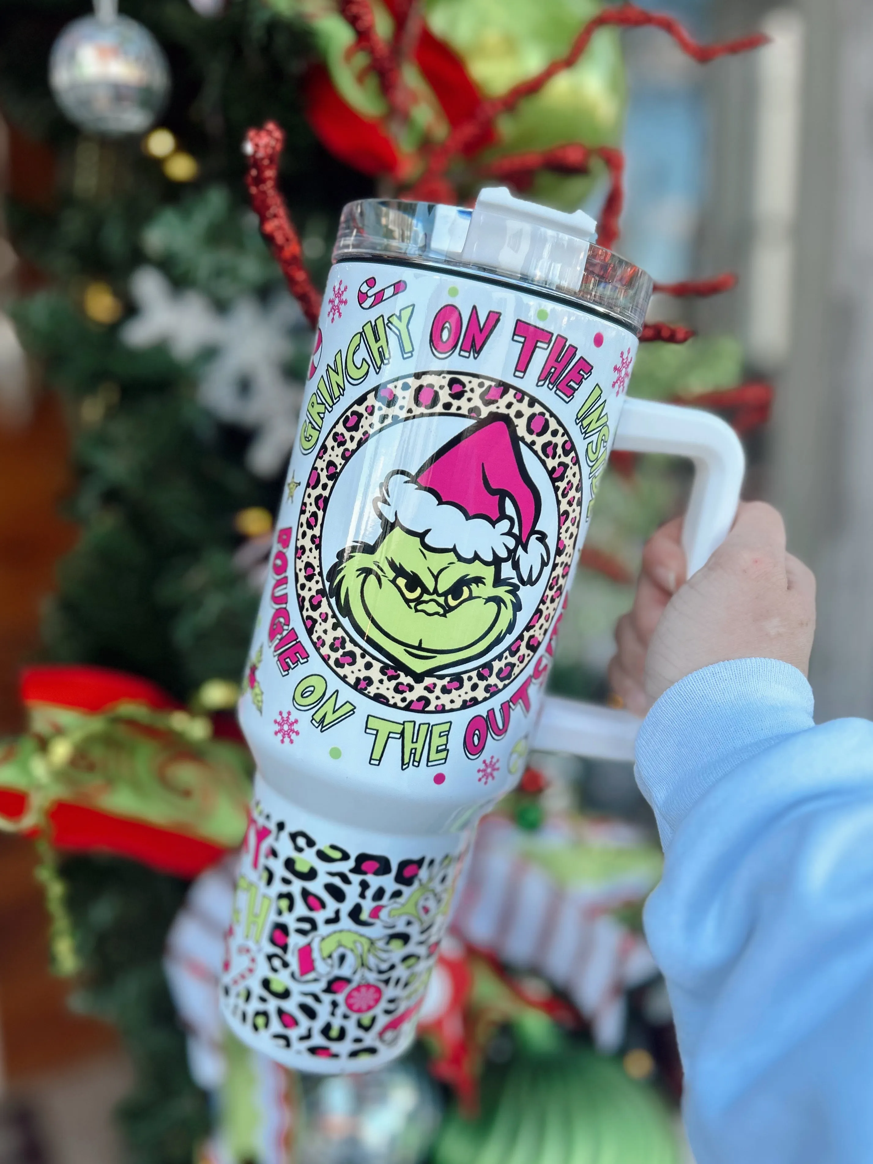 Grinch Tumbler w/ Handle