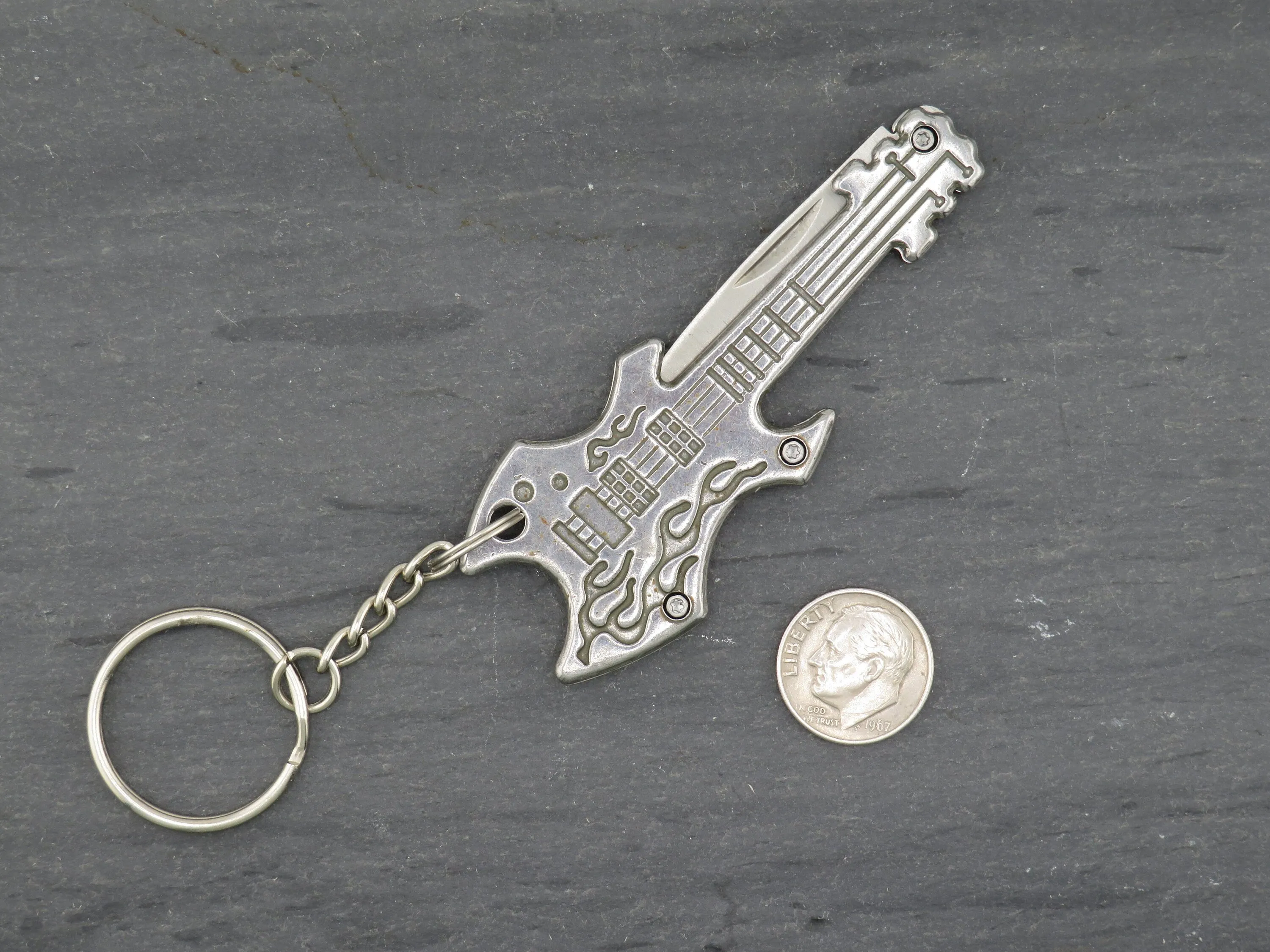 Guitar Mini Knife Keyring