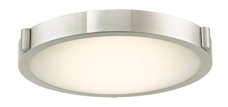 Halo 13" Low Profile Frosted Glass Flush-Mount in Brushed Nickel