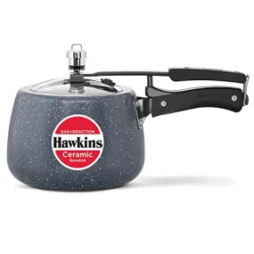 Hawkins 3 Litre Ceramic Nonstick Pressure Cooker, Induction Inner Lid Cooker, Granite Contura Shaped Cooker, Best Cooker (Icc30), 3 Liter