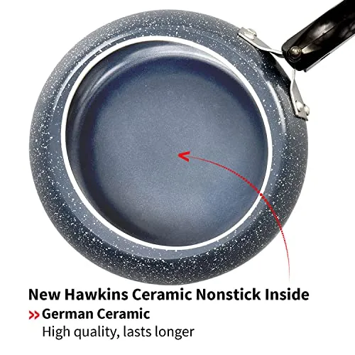 Hawkins 3 Litre Ceramic Nonstick Pressure Cooker, Induction Inner Lid Cooker, Granite Contura Shaped Cooker, Best Cooker (Icc30), 3 Liter