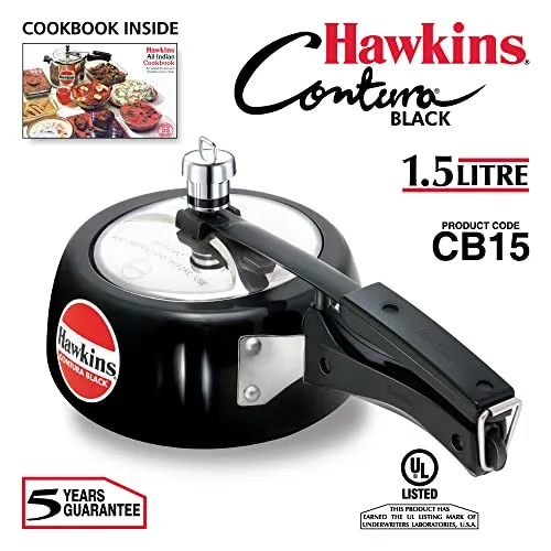 Hawkins Contura Hard Anodized Pressure Cooker, 1.5 Liters