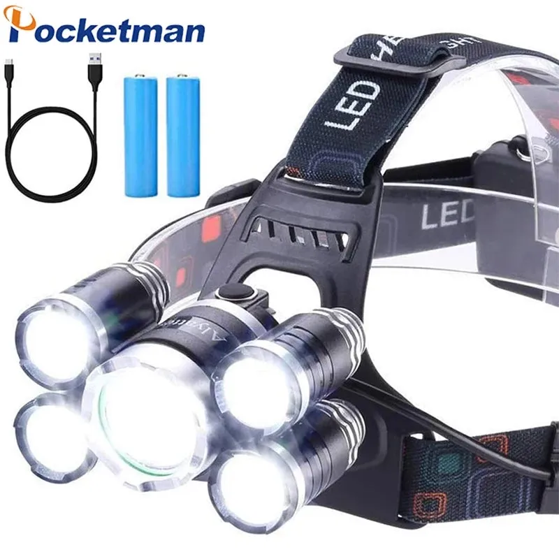 Headlight rechargeable 5 led