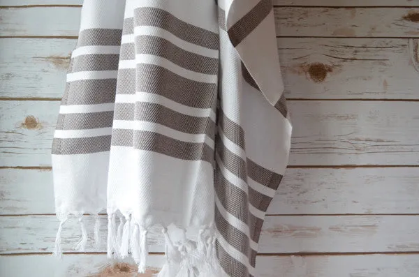 Herringbone Towels - Mocha