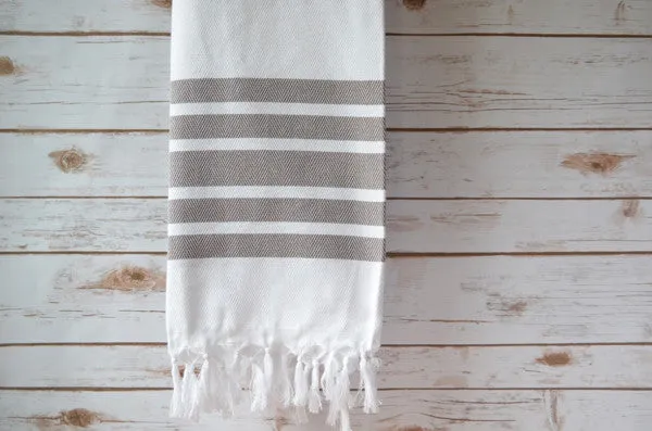 Herringbone Towels - Mocha