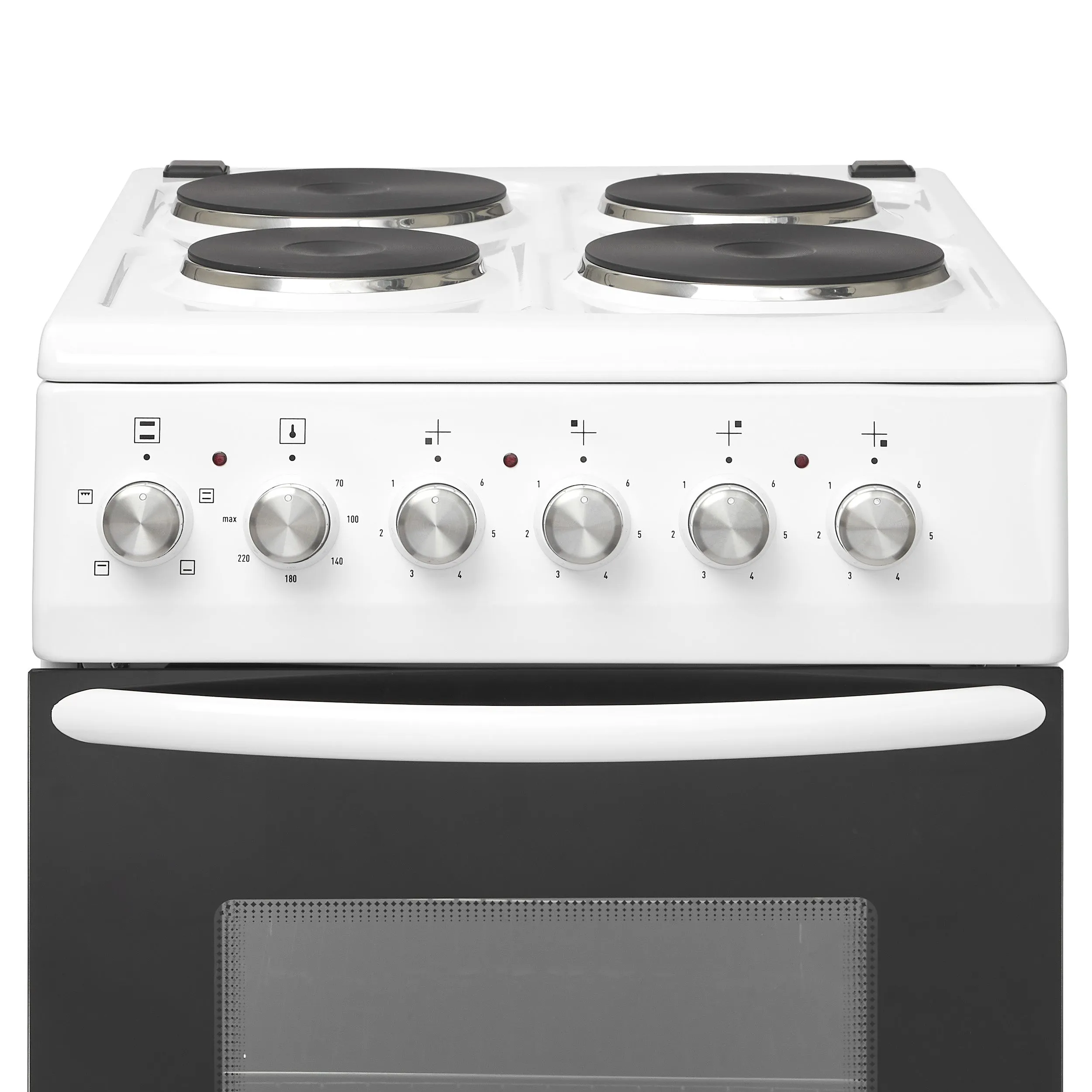 HES050W – WHITE 50CM 52 LITRE ELECTRIC COOKER WITH SOLID PLATE HOB