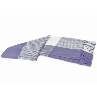 Highland 80290PHW Purple Heather/White Throw Blanket