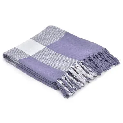 Highland 80290PHW Purple Heather/White Throw Blanket