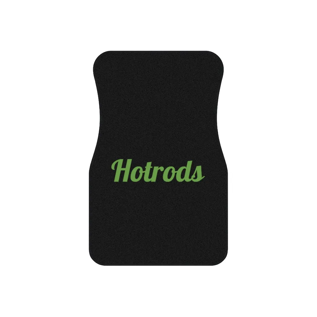 Hotrods Car Mats (Set of 4) - Black w/Green print