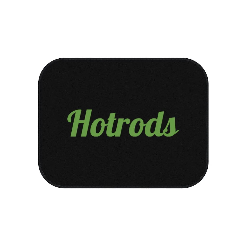 Hotrods Car Mats (Set of 4) - Black w/Green print