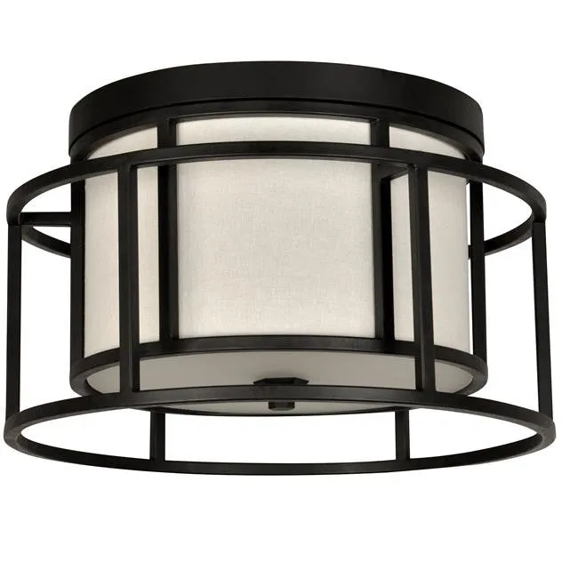 HULTON 2 LIGHT CEILING MOUNT, MATTE BLACK