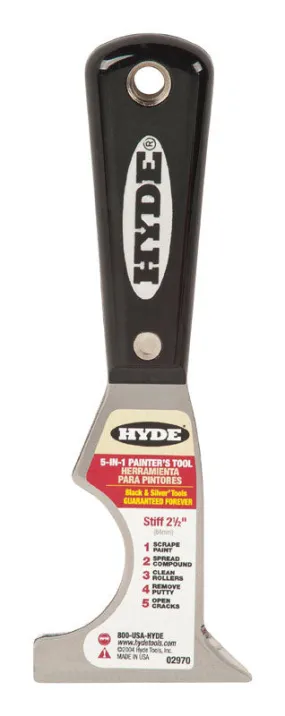 Hyde Black & Silver 2-1/2 in. W Steel 5-in-1 Multi-Purpose Scraper Tools