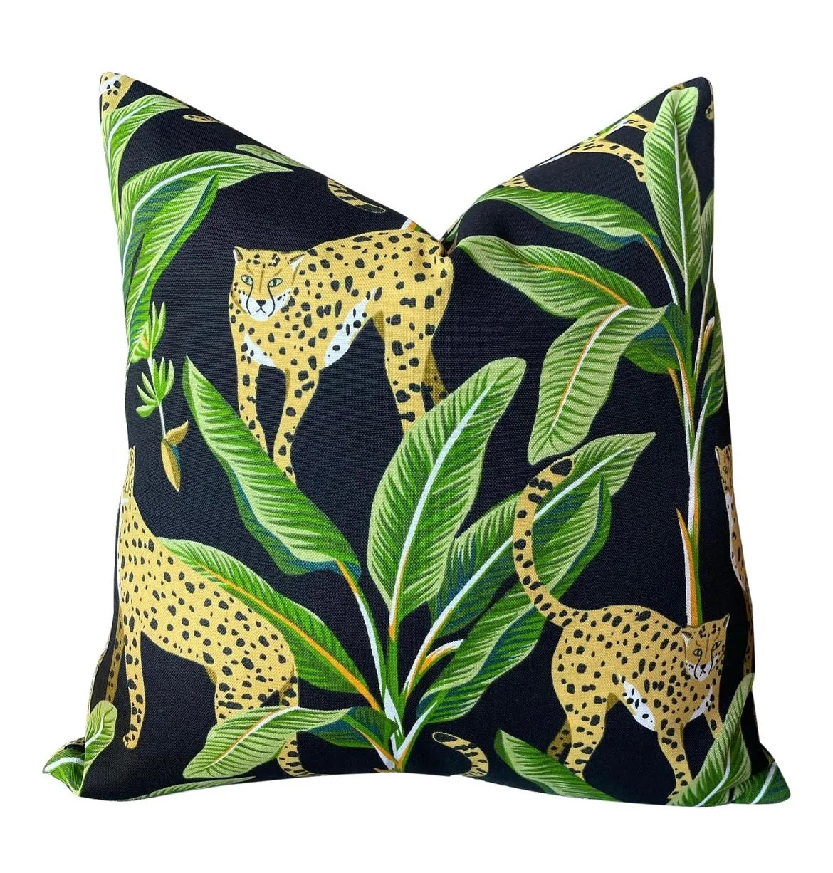 Indoor/Outdoor Cheetah Pillow Cover in Black or Cream