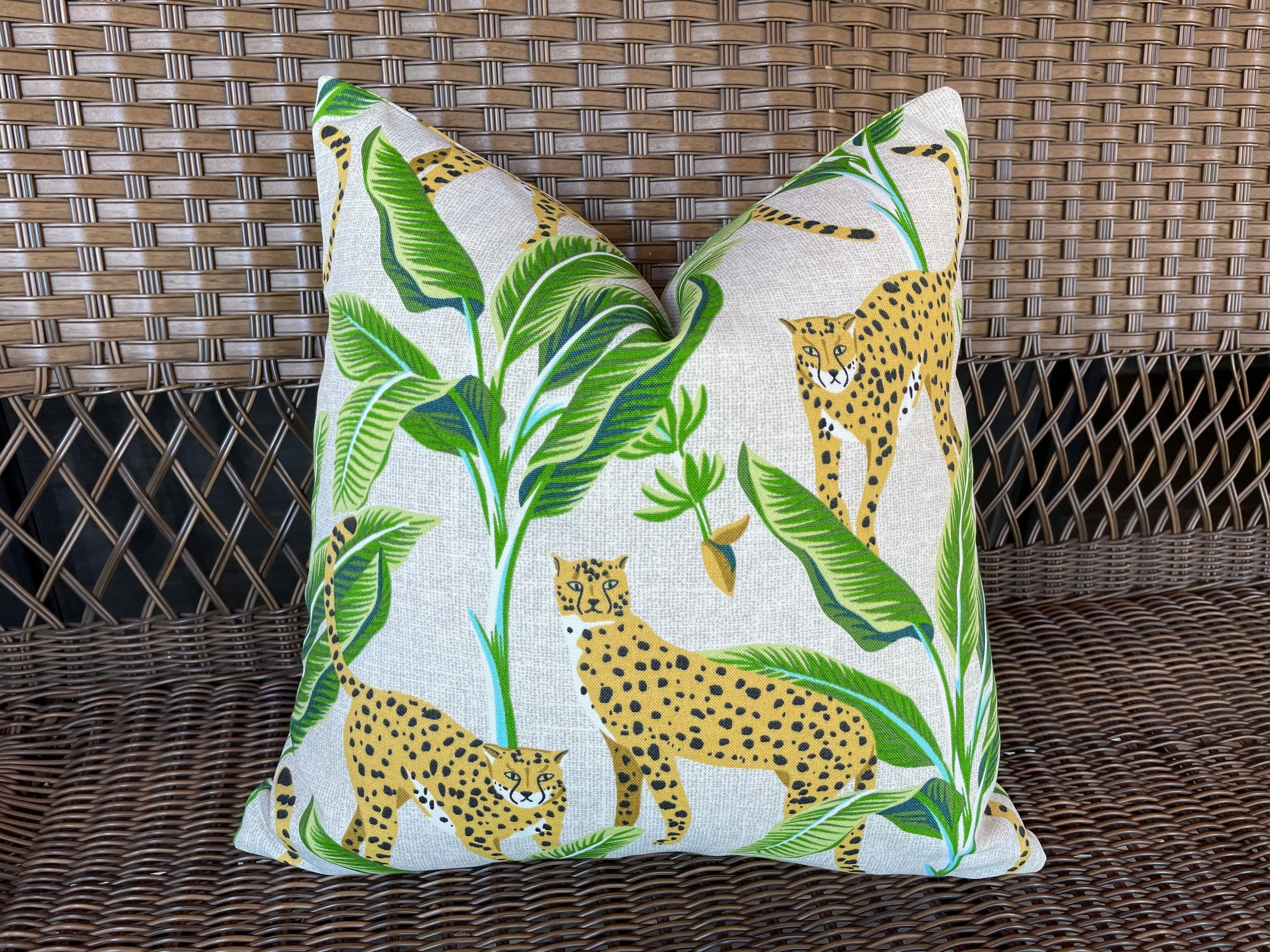 Indoor/Outdoor Cheetah Pillow Cover in Black or Cream