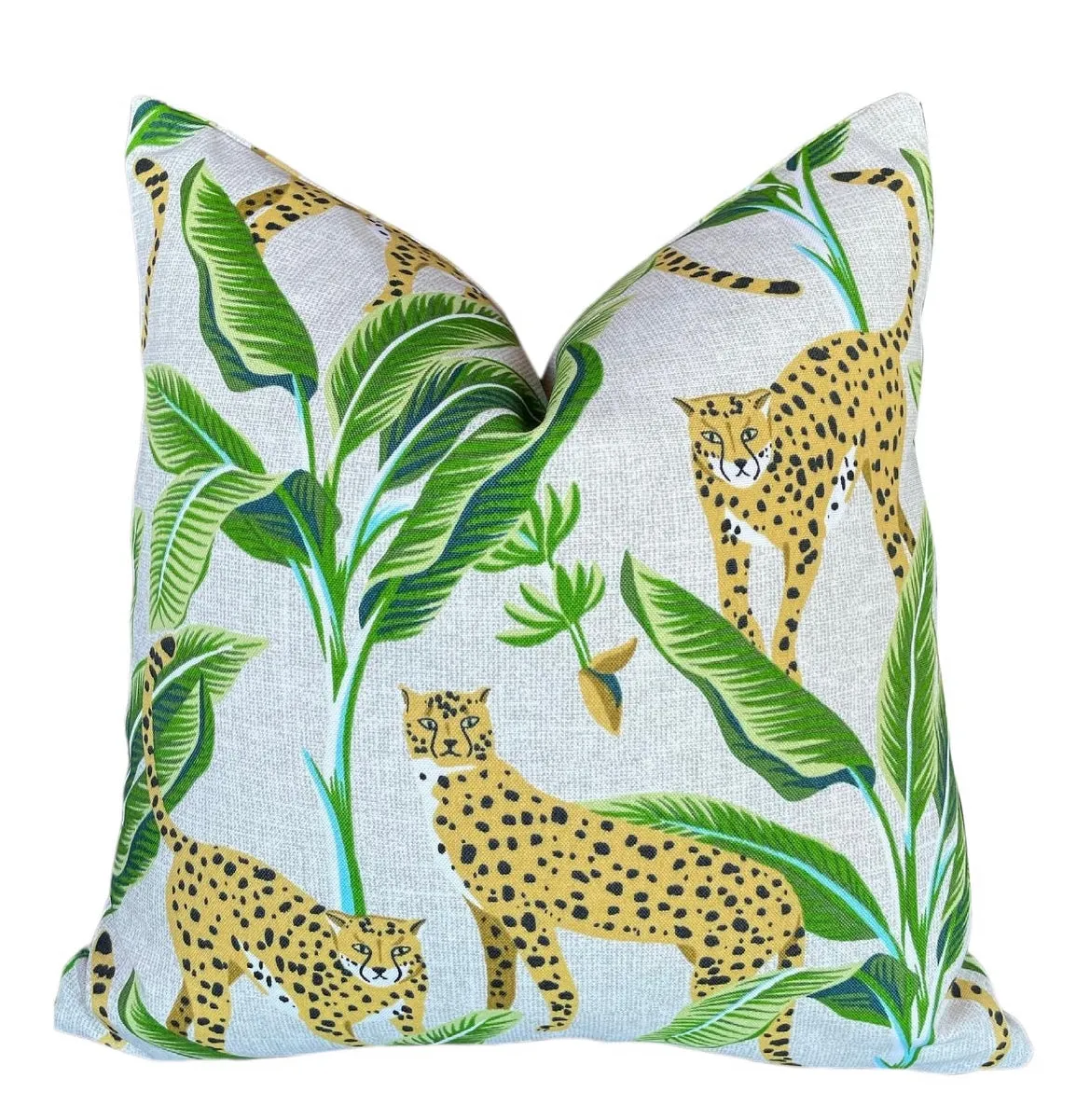 Indoor/Outdoor Cheetah Pillow Cover in Black or Cream