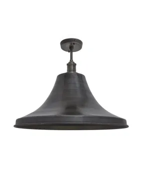 Industville Brooklyn Vintage Giant Bell Metal Flush Mount Ceiling Light