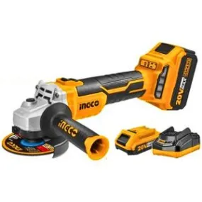 INGCO 20V 100mm Brushless Cordless Angle Grinder with charger and battery CAGLI201008