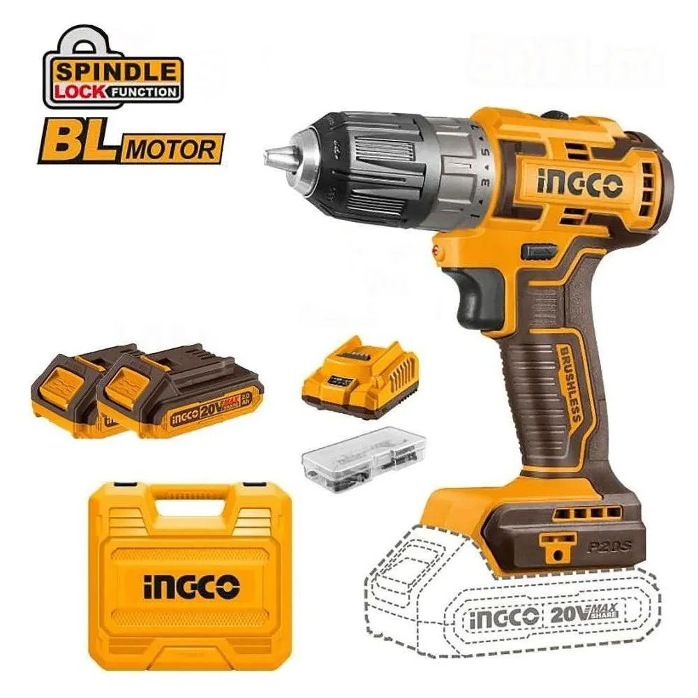 Ingco CIDLI20508 Li-Ion BL Impact Drill 20V