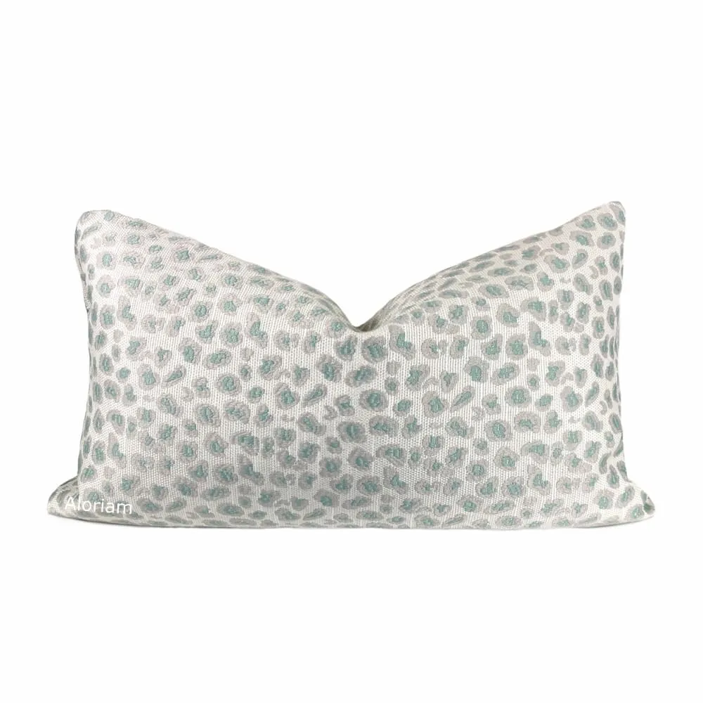 Jaclyn Mineral Green Gray Leopard Spot Pillow Cover