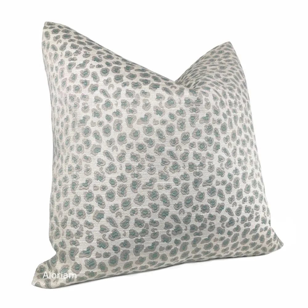 Jaclyn Mineral Green Gray Leopard Spot Pillow Cover