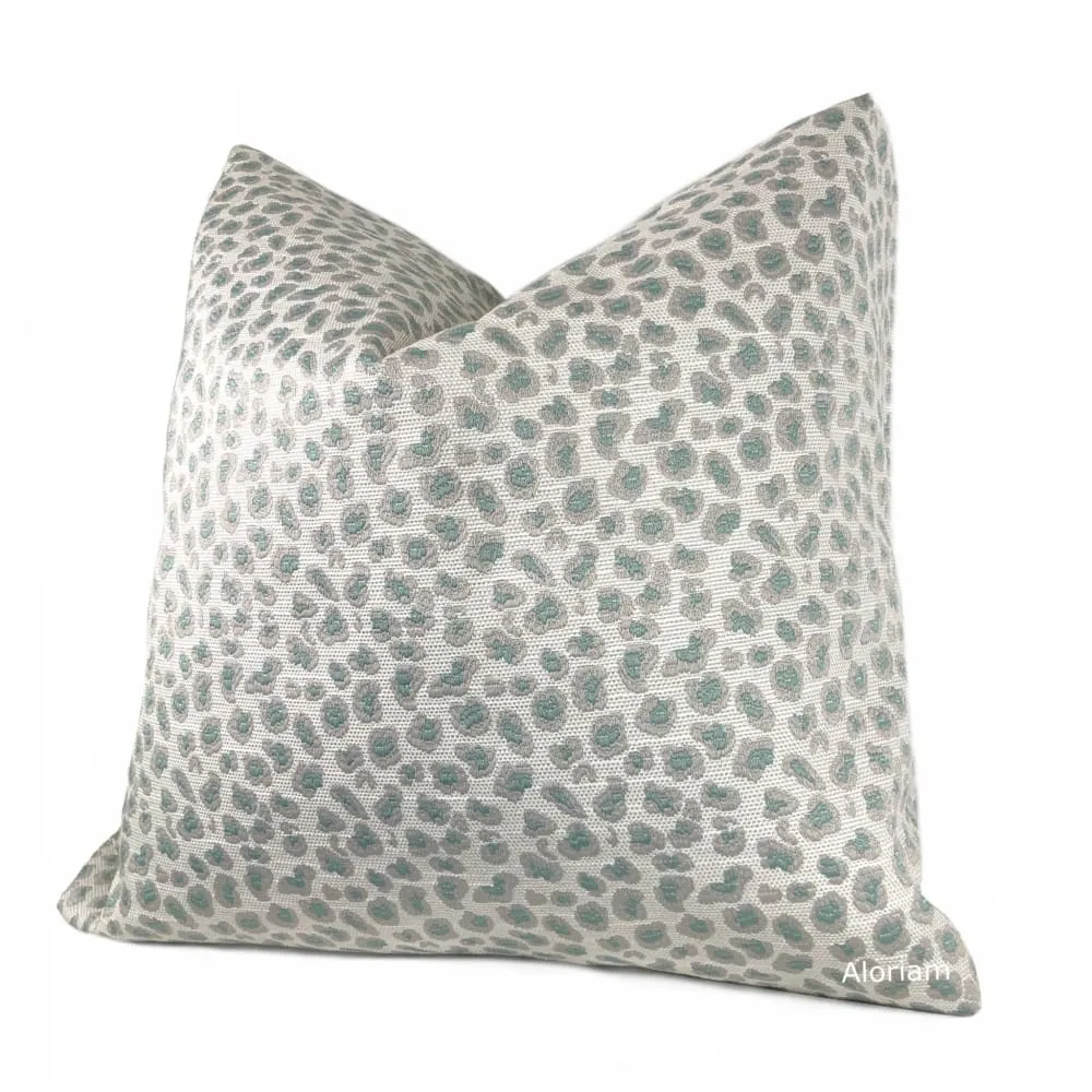 Jaclyn Mineral Green Gray Leopard Spot Pillow Cover