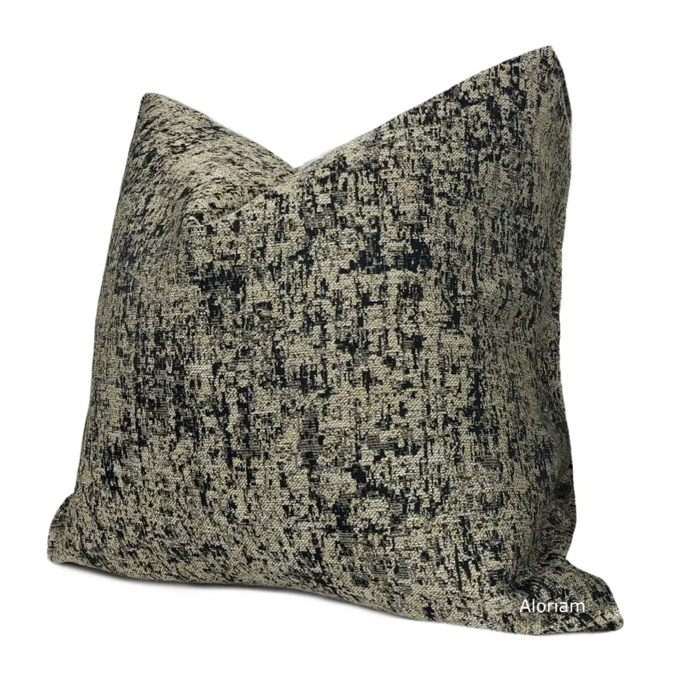 Jacqueline Black Metallic Gold Pyrite Pillow Cover