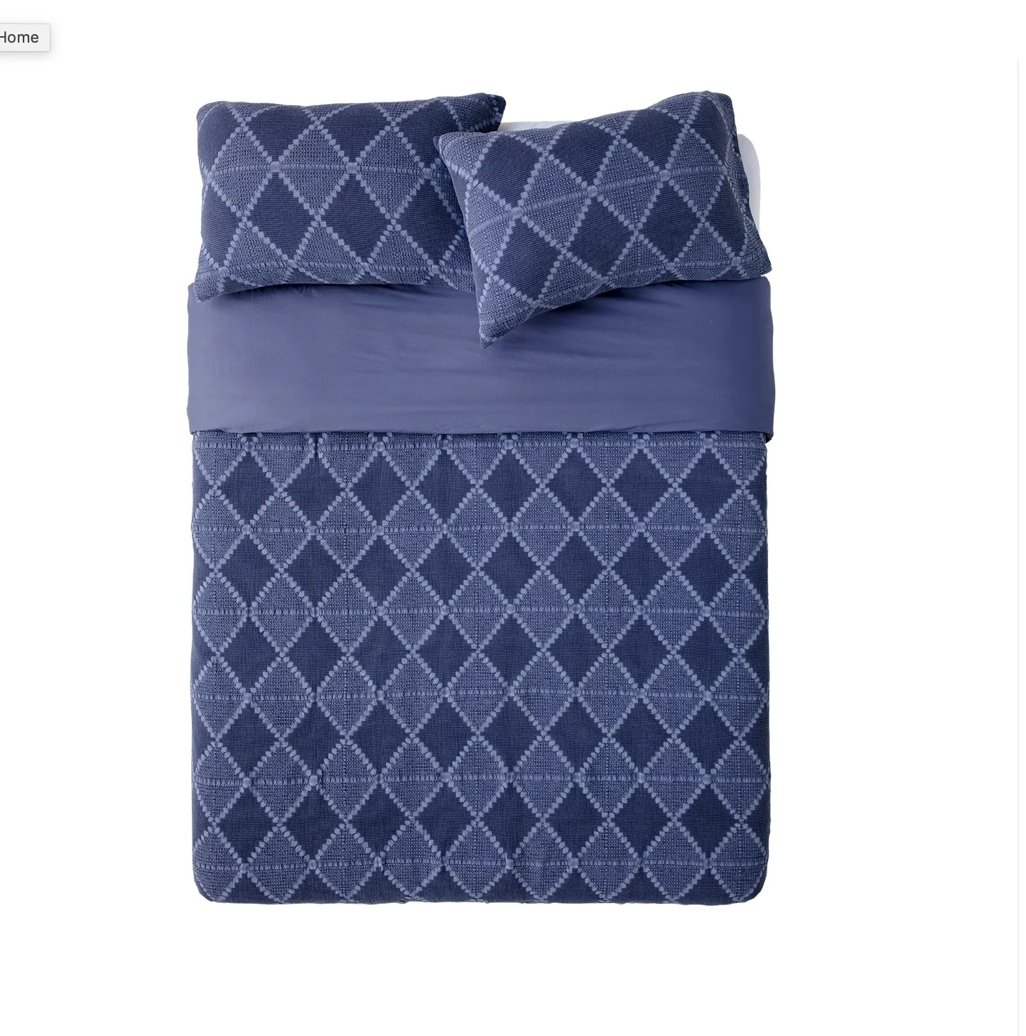 KAS Orion Denim Blue Queen Quilt Cover Set Clearance Sale