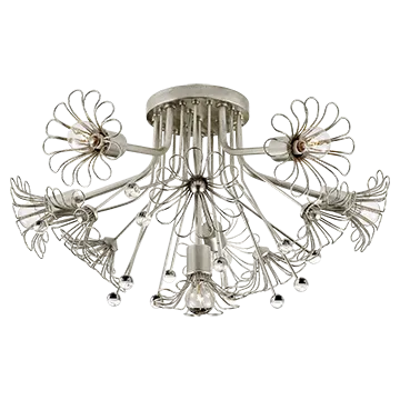 KEATON BOUQUET FLUSH MOUNT, BURNISHED SILVER