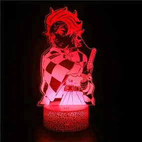 Kimetsu No Yaiba Tanjiro Kamado Figure 3d Night Lamp for Child Bedroom Decor Usb Table Lamp  Led Night Light Demon Slayer Gift