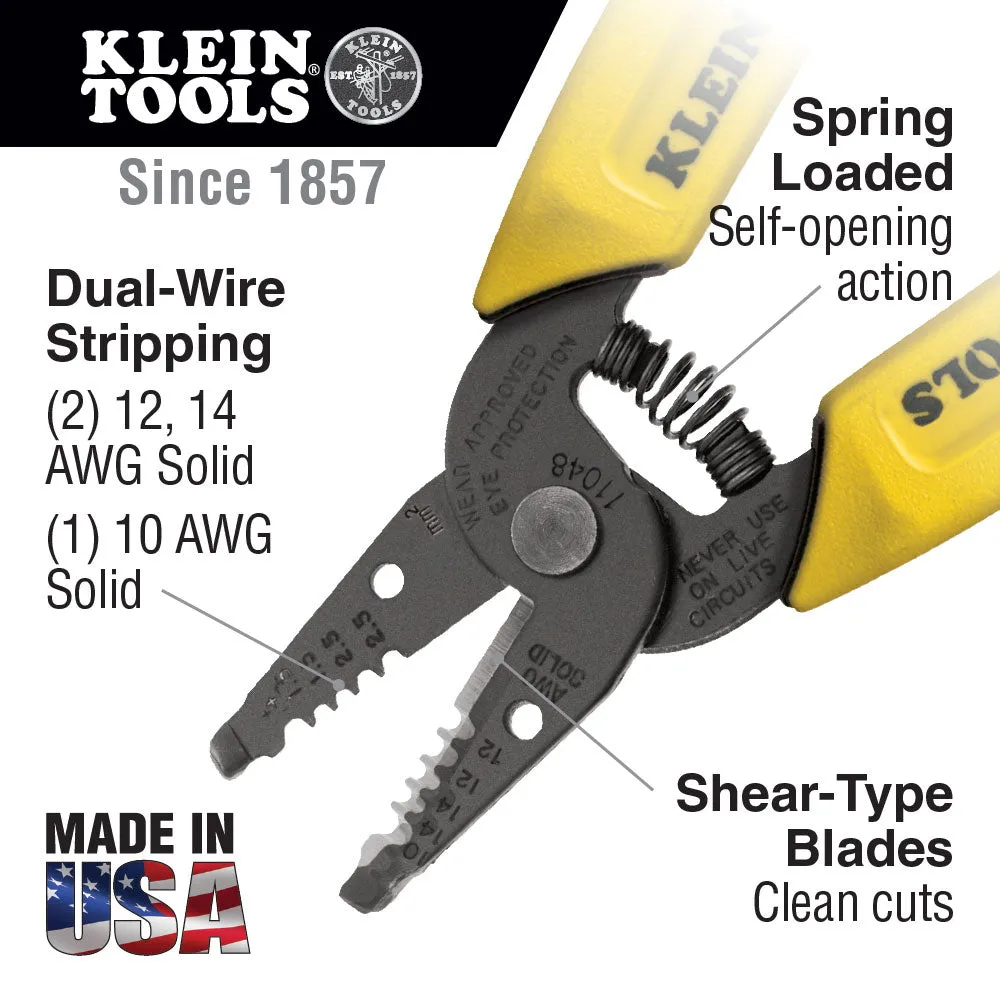 Klein 11048 Dual-Wire Stripper/Cutter for Solid Wire