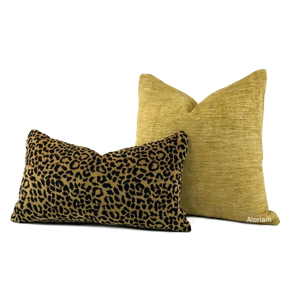 Knox Curry Gold Slub Textured Chenille Pillow Cover