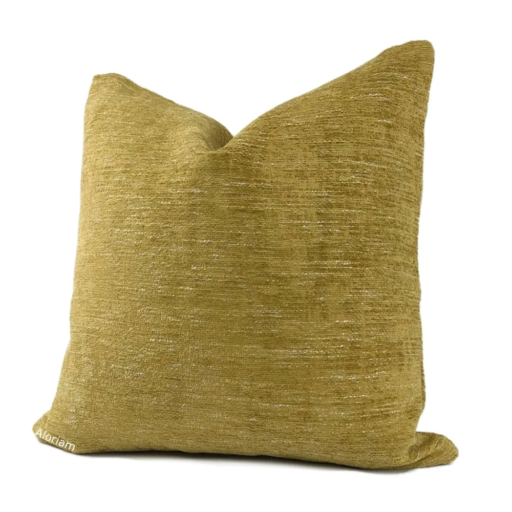 Knox Curry Gold Slub Textured Chenille Pillow Cover