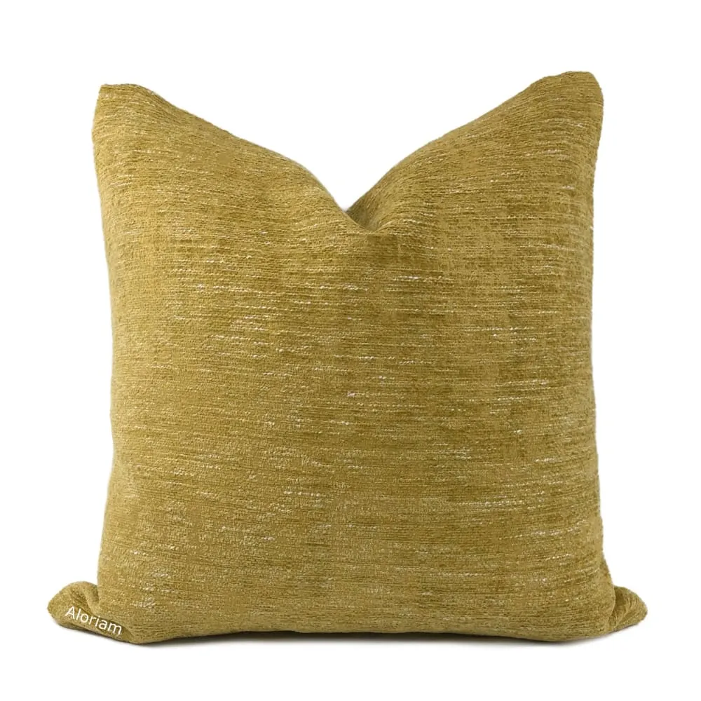 Knox Curry Gold Slub Textured Chenille Pillow Cover