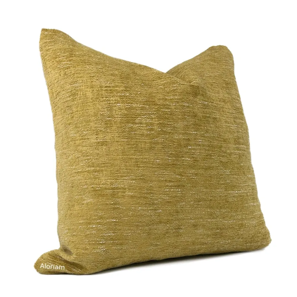 Knox Curry Gold Slub Textured Chenille Pillow Cover