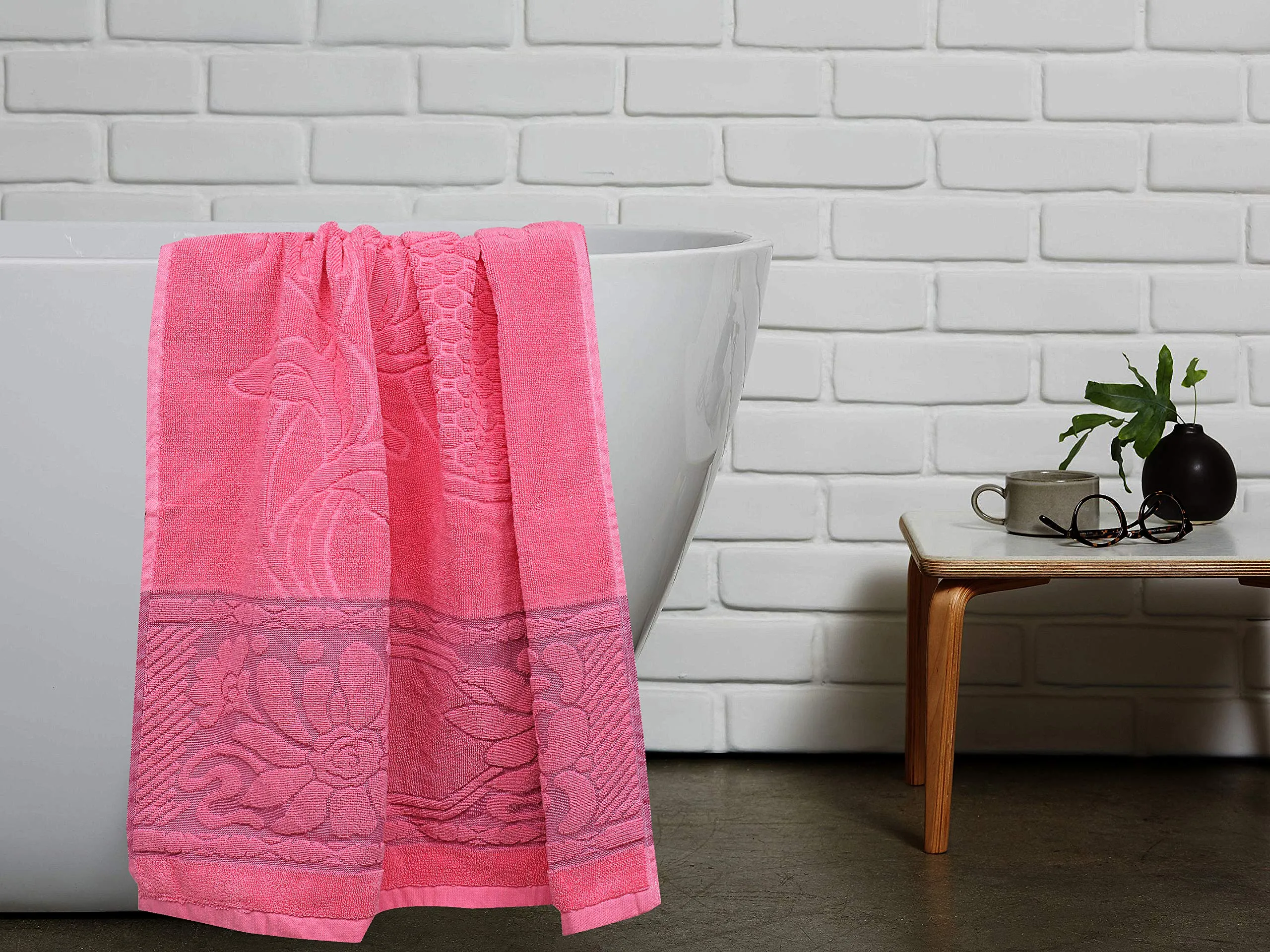 Kuber Industries Cotton Bath Towel (30"x60", Pink, Full Size, 2 Pieces)-CTKTC29900