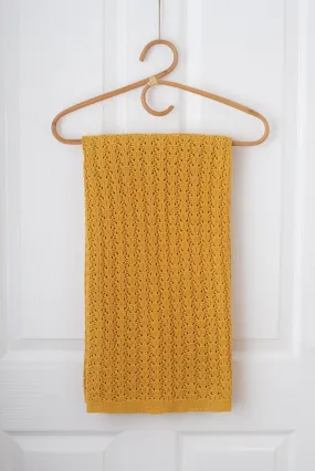 Kute Cuddles - Knit Baby Blanket - Wish Mustard