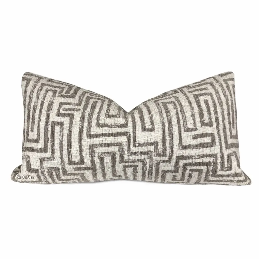 Kyle Brown Ecru Maze Pillow Cover