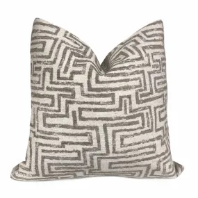 Kyle Brown Ecru Maze Pillow Cover