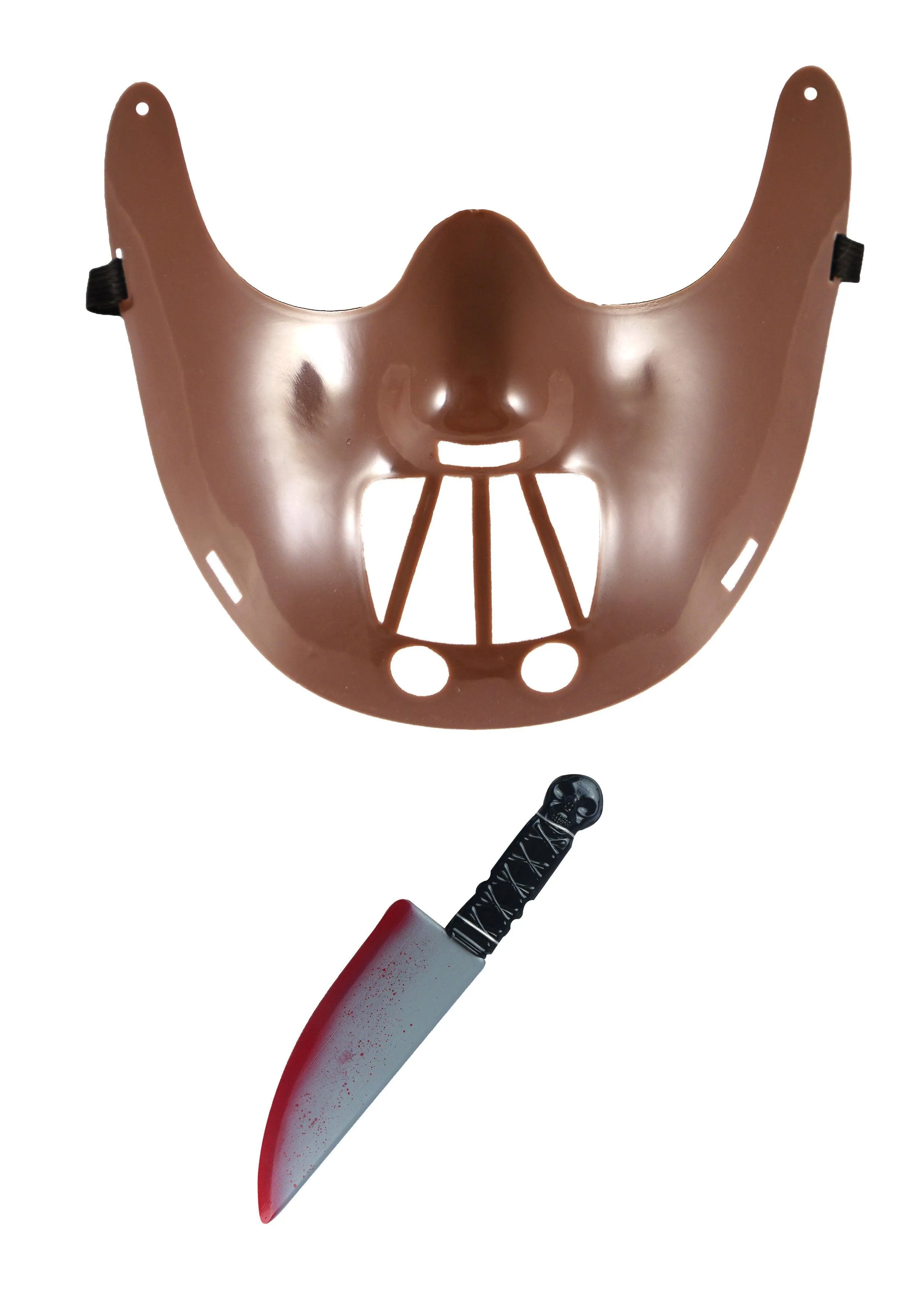 Labreeze Hannibal Lecter Costume Set | Plastic Mask & Fake Blooded Knife