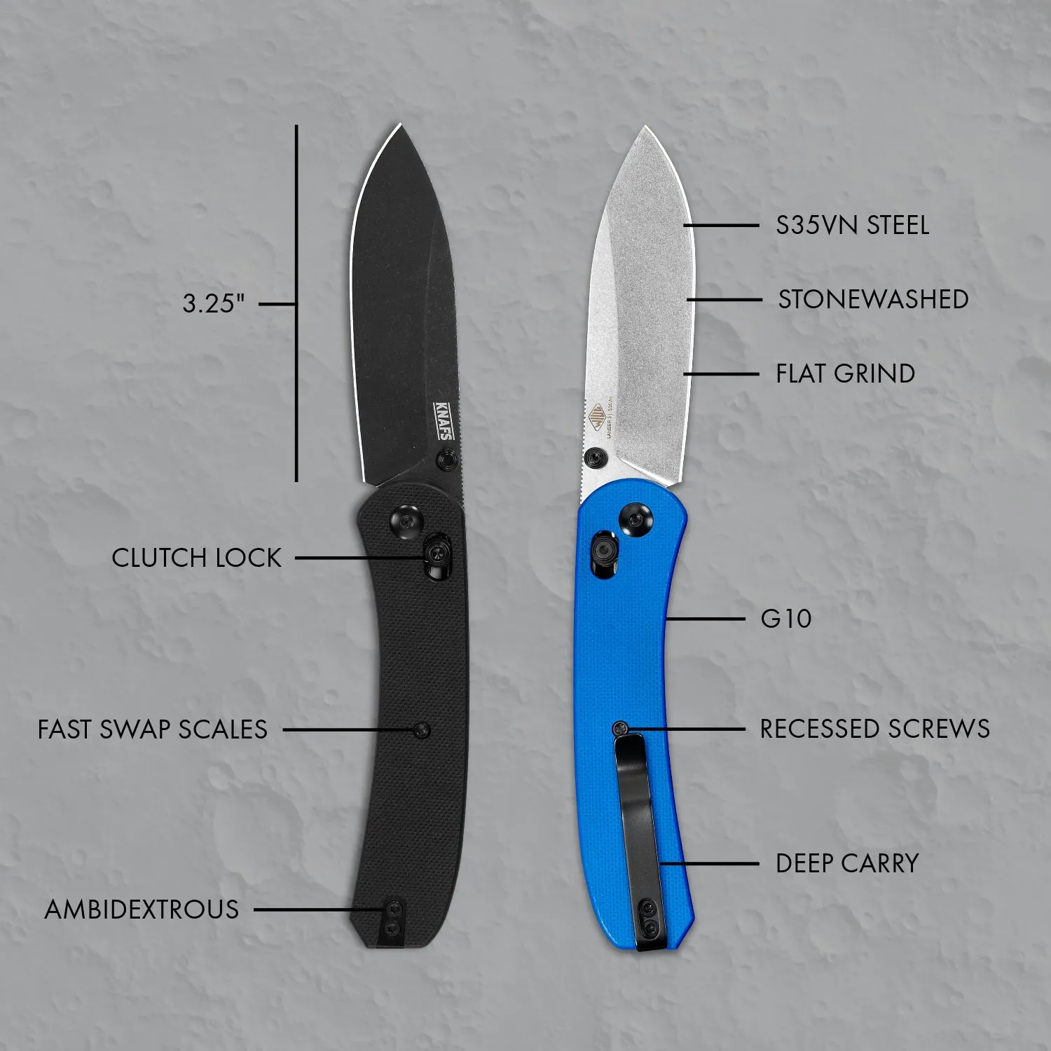 Lander 2 Pocket Knife - Blue G10 - Clutch Lock