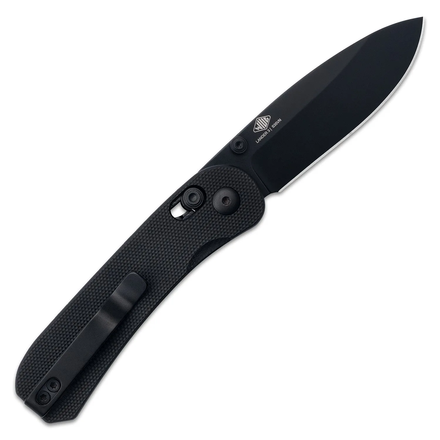 Lander 3 Pocket Knife - Black G10 - Clutch Lock